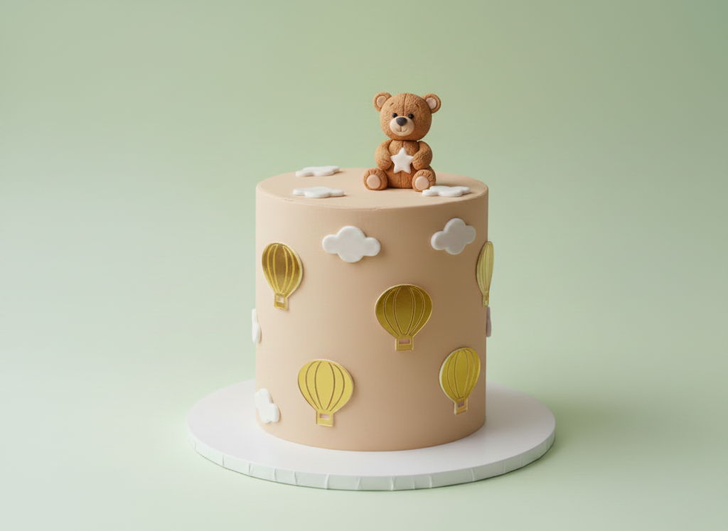 Hot air balloon and teddy cake