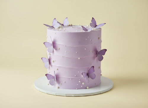 Butterfly and pearl cake