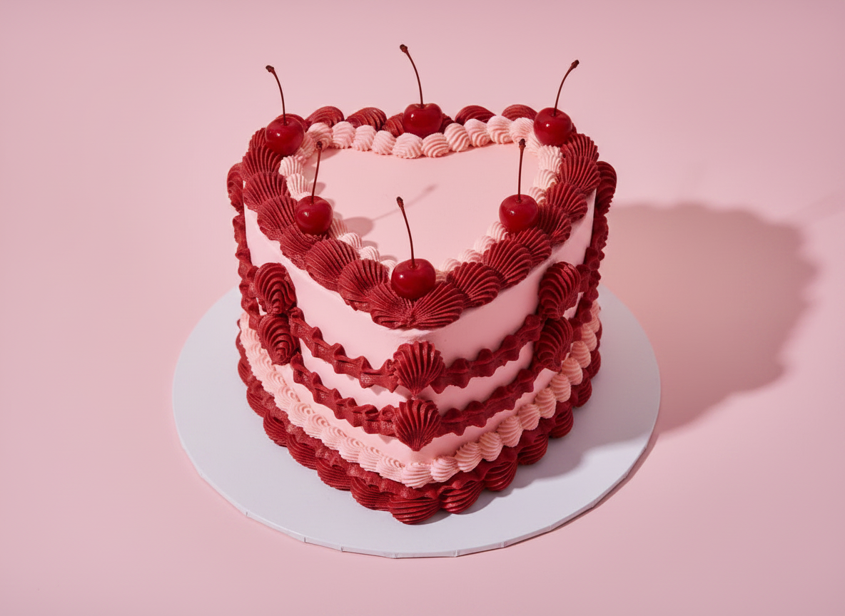 Vintage heart cake