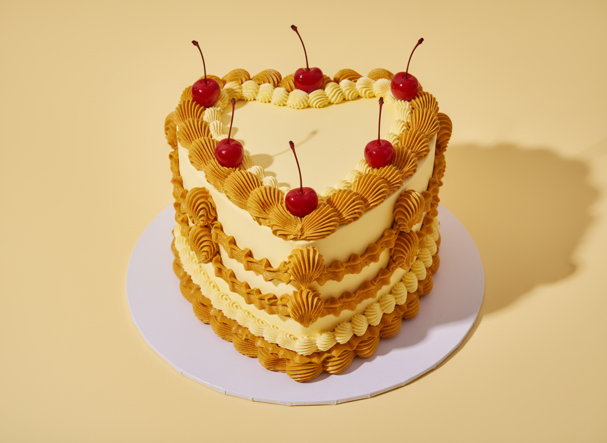 Vintage heart cake